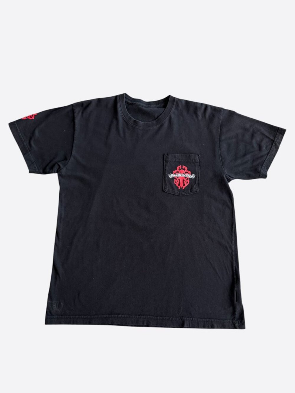 Chrome Hearts Black & Red Dagger Logo T-Shirt